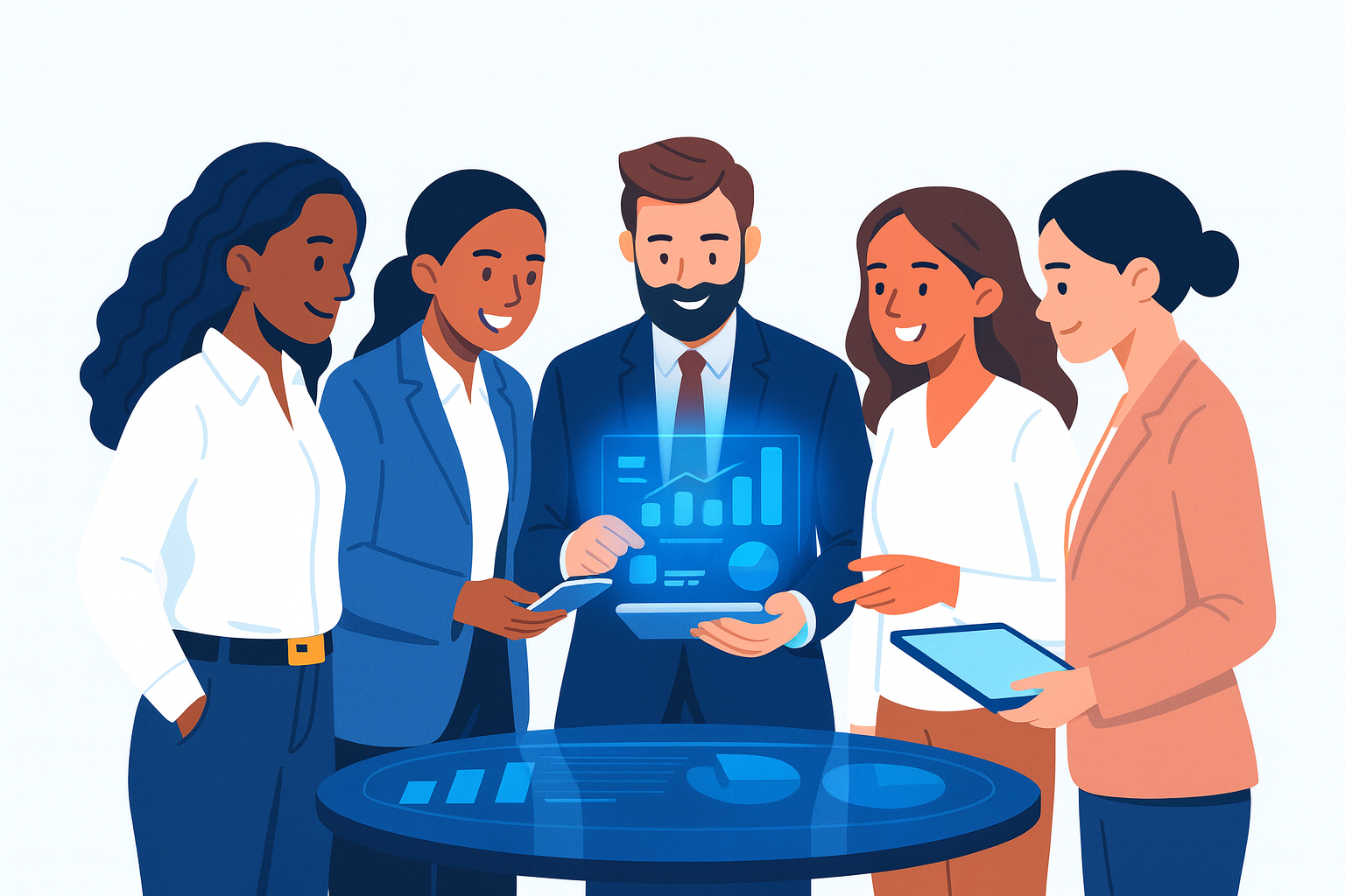 image of a business meeting (for a data analytics and business intelligence)